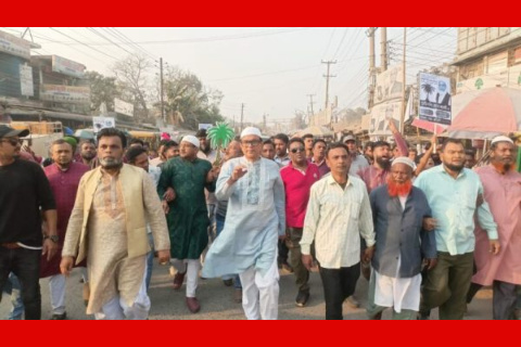 ফতুল্লায় খেজুর গাছের পক্ষে রিয়াদ চৌধুরীর গণসংযোগ ও ভোট প্রার্থনা