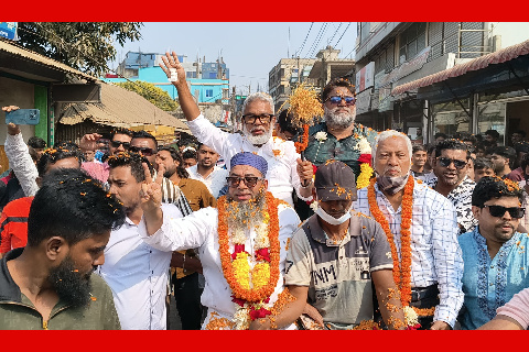 প্রচারণার শেষ দিনে সোনারগাঁয়ের ৩টি ইউনিয়নে ধানের শীষের পক্ষে জনতার ঢল